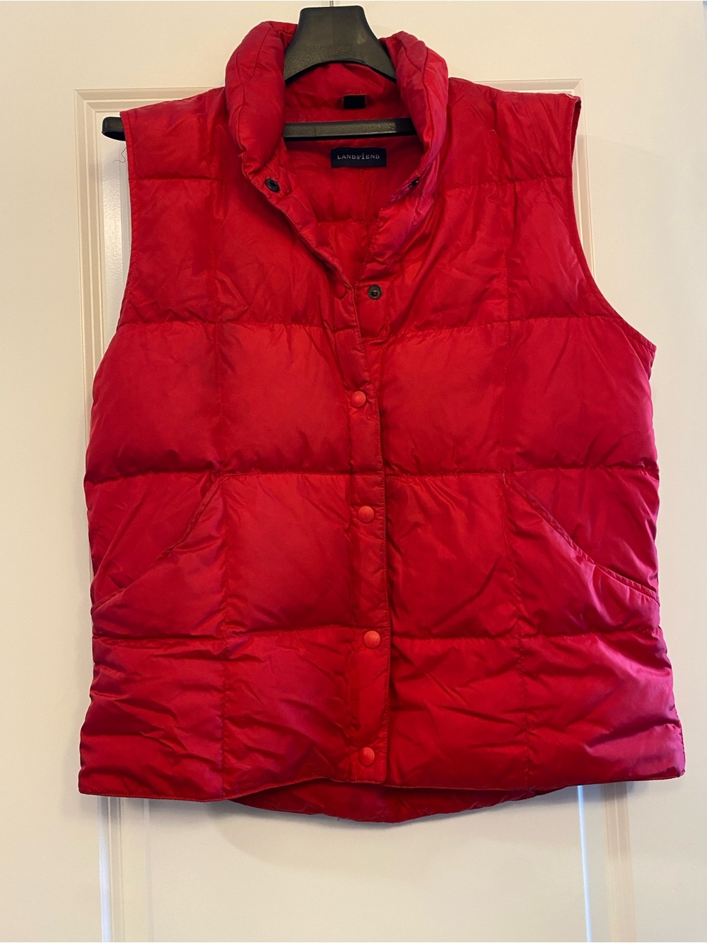 Lands' End Red Quilted Puffer Vest